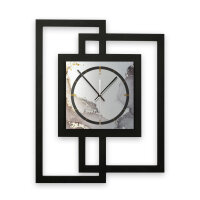 Designer-Wanduhr „Abstract Water“ in modernem Metallic-Look