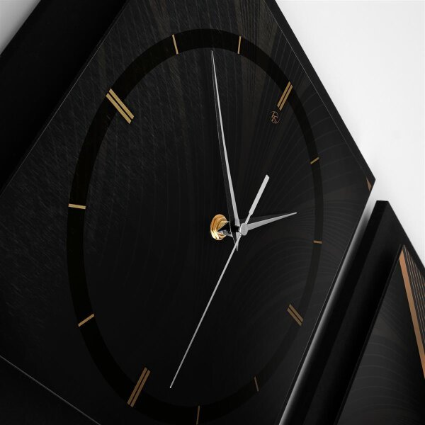 3-teilige Designer-Wanduhr „Elegance“ in modernem Metallic-Look