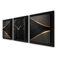 3-teilige Designer-Wanduhr „Elegance“ in modernem Metallic-Look
