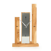Stairs Designer-Standuhr aus Massivholz – Eiche/Buche & leises Uhrwerk
