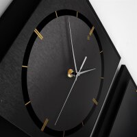 3-teilige Designer-Wanduhr „Black Elegance“ in modernem Metallic-Look