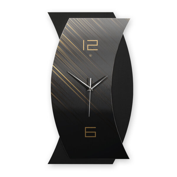 Designer-Wanduhr „Light & Dark“ in modernem Metallic-Look