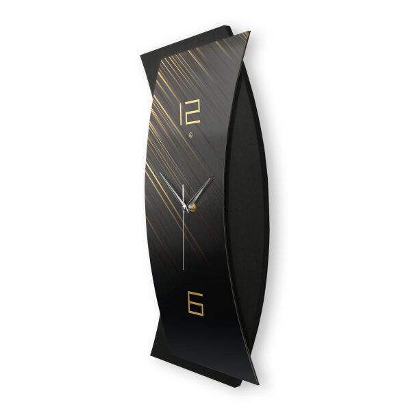 Designer-Wanduhr „Light & Dark“ in modernem Metallic-Look