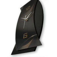 Designer-Wanduhr „Dark Waves“ in modernem Metallic-Look