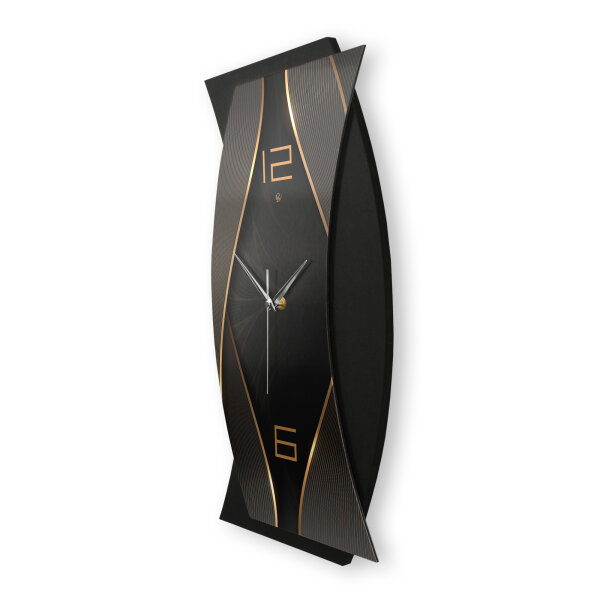 Designer-Wanduhr „Dark Elegance“ in modernem Metallic-Look