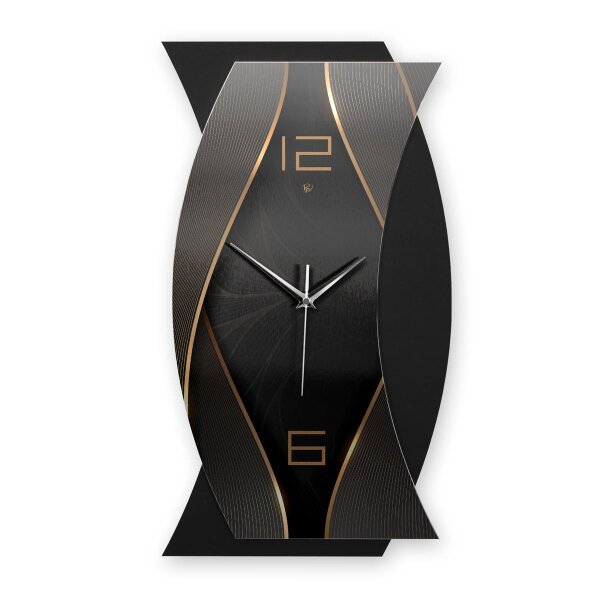 Designer-Wanduhr „Dark Elegance“ in modernem Metallic-Look