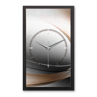 3D Wanduhr "Dynamic" aus geb&uuml;rstetem Aluminium & MDF mit leisem Funk- oder Quarzuhrwerk