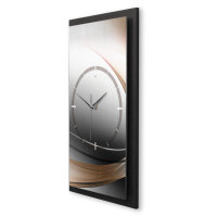3D Wanduhr "Dynamic" aus geb&uuml;rstetem Aluminium & MDF mit leisem Funk- oder Quarzuhrwerk