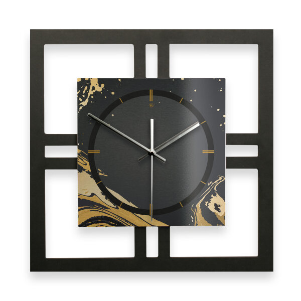 Designer-Wanduhr "Golden Liquid" in modernem...