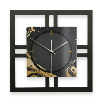 Designer-Wanduhr "Golden Liquid" in modernem Metallic-Look
