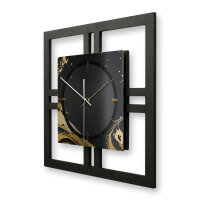 Designer-Wanduhr "Golden Liquid" in modernem Metallic-Look