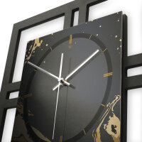 Designer-Wanduhr "Golden Liquid" in modernem Metallic-Look