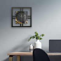 Designer-Wanduhr "Golden Liquid" in modernem Metallic-Look