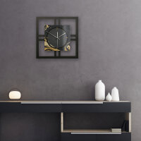 Designer-Wanduhr "Golden Liquid" in modernem Metallic-Look
