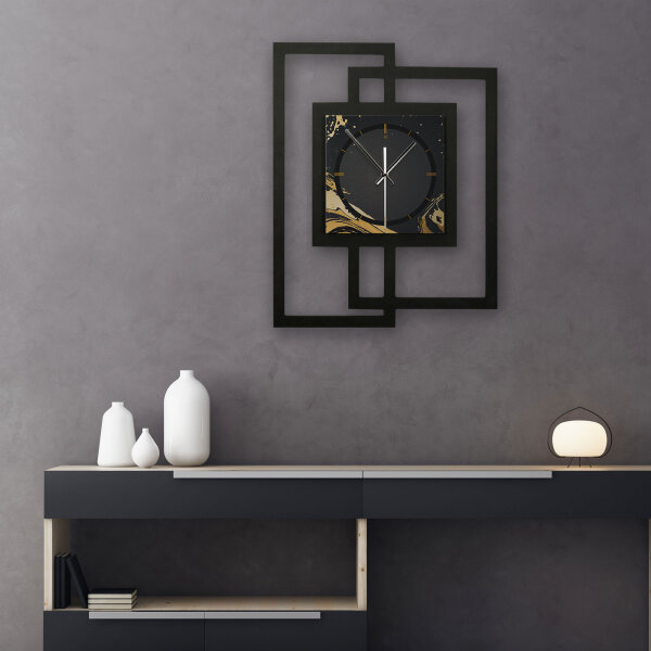 Designer-Wanduhr „Golden Liquid“ in modernem Metallic-Look