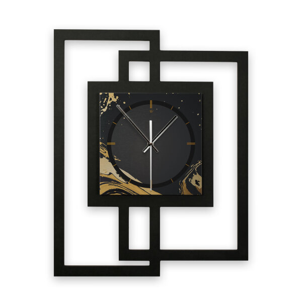 Designer-Wanduhr „Golden Liquid“ in modernem Metallic-Look