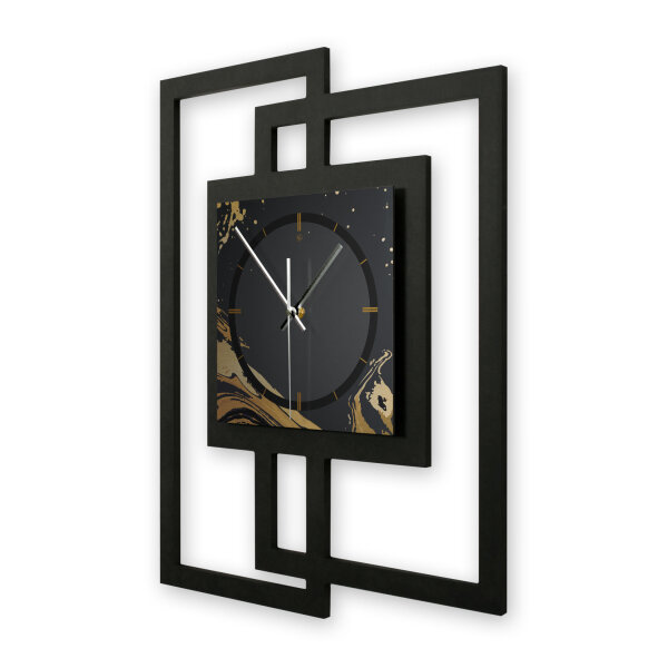 Designer-Wanduhr „Golden Liquid“ in modernem Metallic-Look