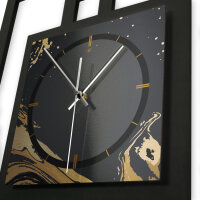 Designer-Wanduhr „Golden Liquid“ in modernem Metallic-Look