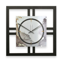 Designer-Wanduhr "Abstract Water" in modernem Metallic-Look