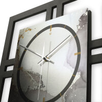 Designer-Wanduhr "Abstract Water" in modernem Metallic-Look