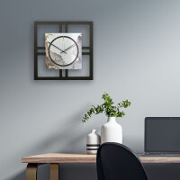 Designer-Wanduhr "Abstract Water" in modernem Metallic-Look