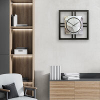 Designer-Wanduhr "Abstract Water" in modernem Metallic-Look