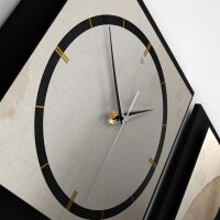 3-teilige Designer-Wanduhr „Floral Beige“ in modernem Metallic-Look