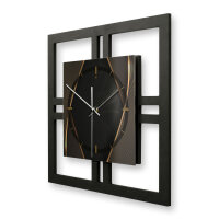 Designer-Wanduhr "Black & Gold" in modernem Metallic-Look