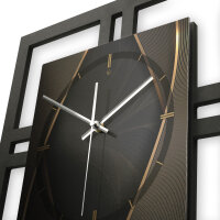 Designer-Wanduhr "Black & Gold" in modernem Metallic-Look