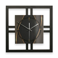 Designer-Wanduhr "Black & Gold" in modernem Metallic-Look