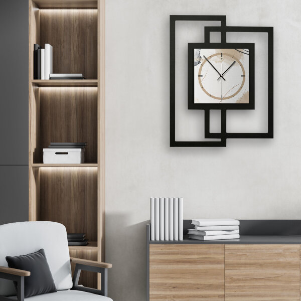 Designer-Wanduhr &bdquo;Abstract Elegance&ldquo; in modernem Metallic-Look