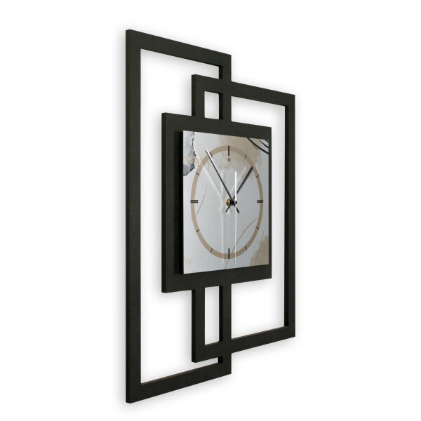 Designer-Wanduhr &bdquo;Abstract Elegance&ldquo; in modernem Metallic-Look