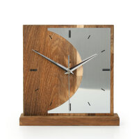 Silvermoon Designer-Standuhr aus Massivholz – Eiche/Buche & leises Uhrwerk