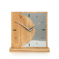 Silvermoon Designer-Standuhr aus Massivholz – Eiche/Buche & leises Uhrwerk