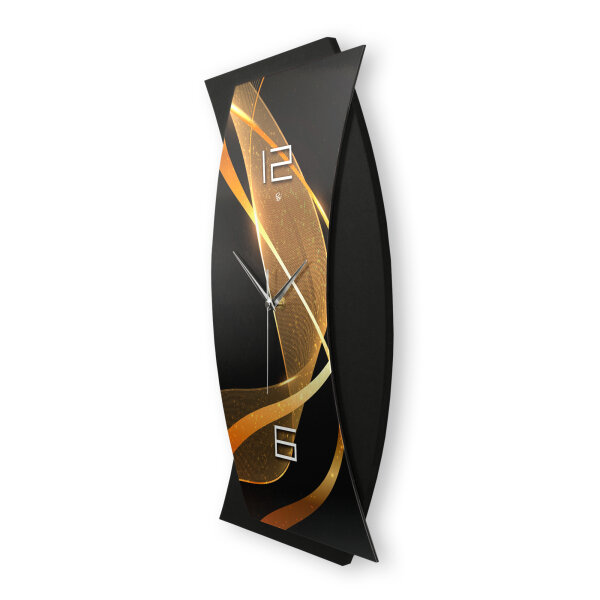 Designer-Wanduhr „Dynamic“ in modernem Metallic-Look