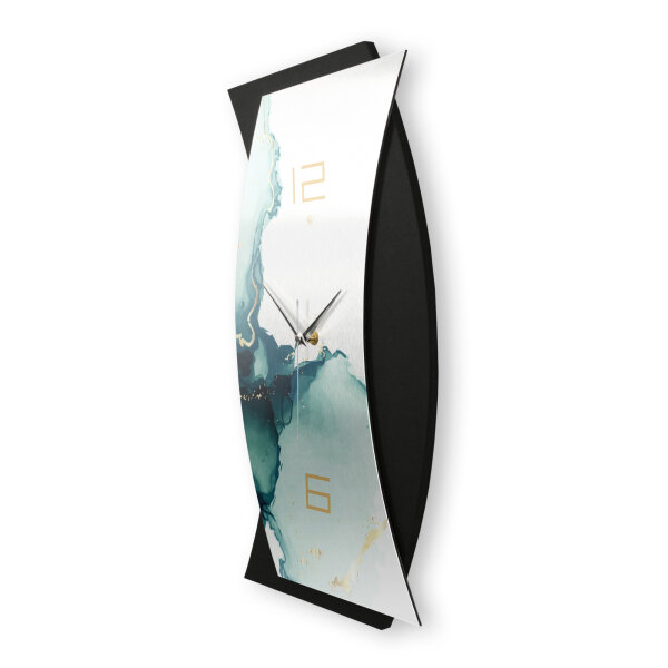 Designer-Wanduhr „Turquoise“ in modernem Metallic-Look