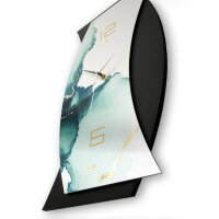 Designer-Wanduhr „Turquoise“ in modernem Metallic-Look
