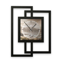 Designer-Wanduhr „Küste“ in modernem Metallic-Look