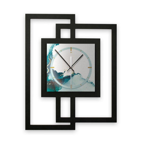 Designer-Wanduhr &bdquo;Turquoise&ldquo; in modernem Metallic-Look