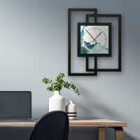 Designer-Wanduhr &bdquo;Turquoise&ldquo; in modernem Metallic-Look