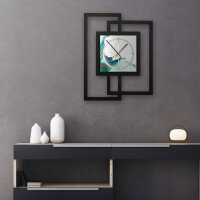 Designer-Wanduhr &bdquo;Turquoise&ldquo; in modernem Metallic-Look