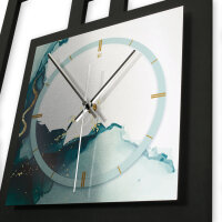 Designer-Wanduhr &bdquo;Turquoise&ldquo; in modernem Metallic-Look