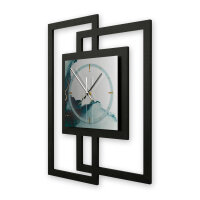 Designer-Wanduhr &bdquo;Turquoise&ldquo; in modernem Metallic-Look