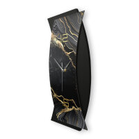 Designer-Wanduhr &bdquo;Black & Gold Marble&ldquo; in modernem Metallic-Look