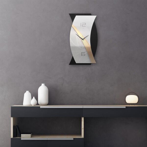Designer-Wanduhr „Gold & Silver“ in...