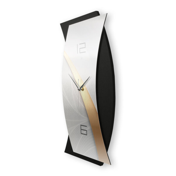 Designer-Wanduhr &bdquo;Gold & Silver&ldquo; in modernem Metallic-Look