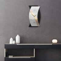 Designer-Wanduhr &bdquo;Gold & Silver&ldquo; in modernem Metallic-Look