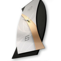 Designer-Wanduhr &bdquo;Gold & Silver&ldquo; in modernem Metallic-Look