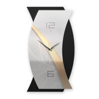 Designer-Wanduhr &bdquo;Gold & Silver&ldquo; in modernem Metallic-Look
