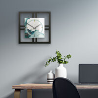 Designer-Wanduhr "Turquoise" in modernem Metallic-Look
